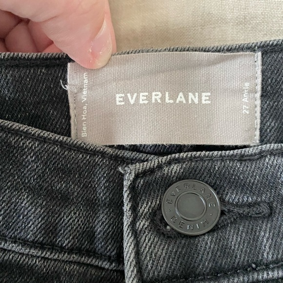 Everlane Black High Rise Straight Ankle Jean Size 27 - Picture 4 of 8